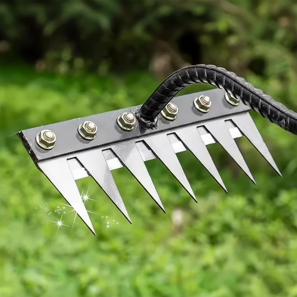 Premium Carbon Steel Garden Weeding Rake - Durable Hand Tool for Effective Weeding and Soil Cultivation