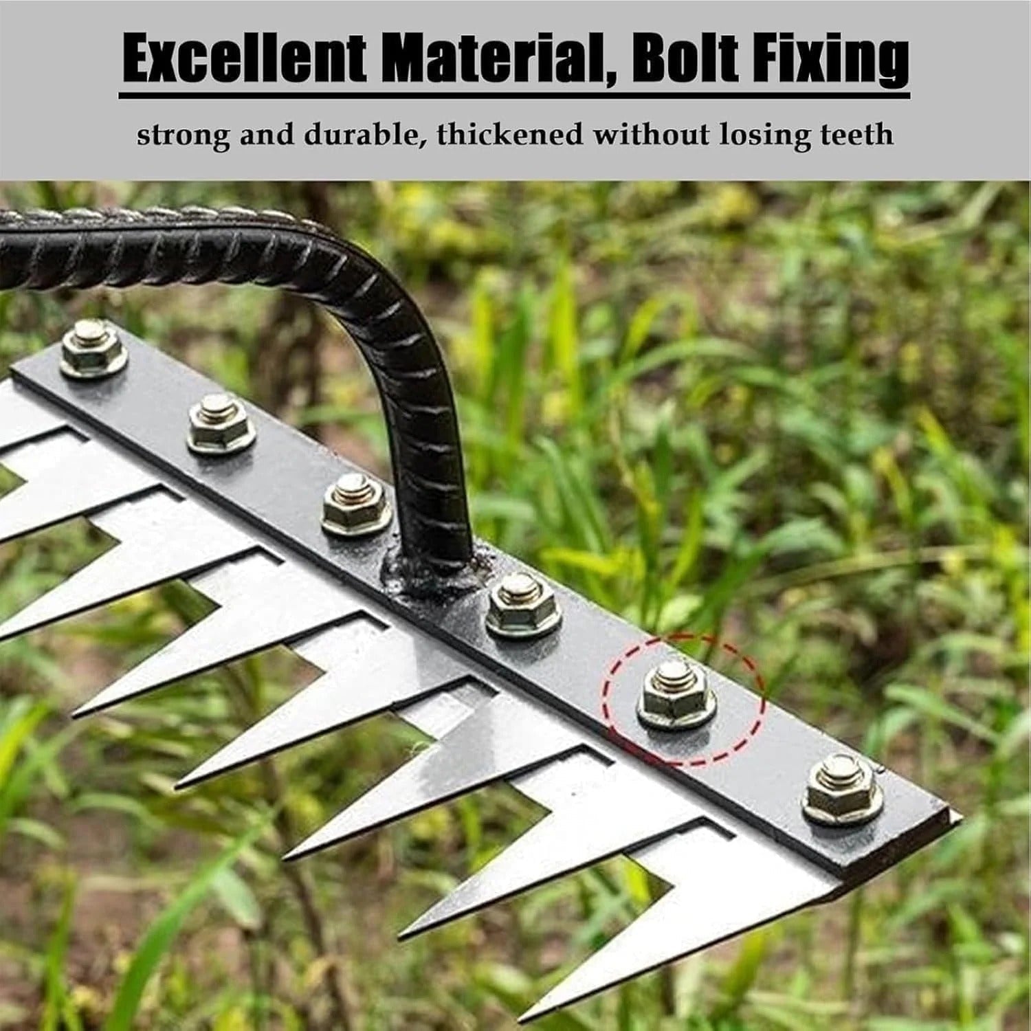 Premium Carbon Steel Garden Weeding Rake - Durable Hand Tool for Effective Weeding and Soil Cultivation