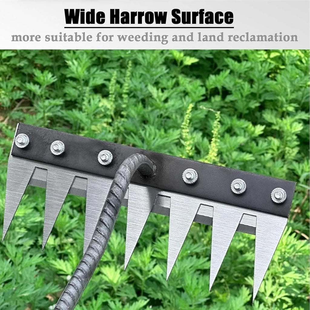 Premium Carbon Steel Garden Weeding Rake - Durable Hand Tool for Effective Weeding and Soil Cultivation