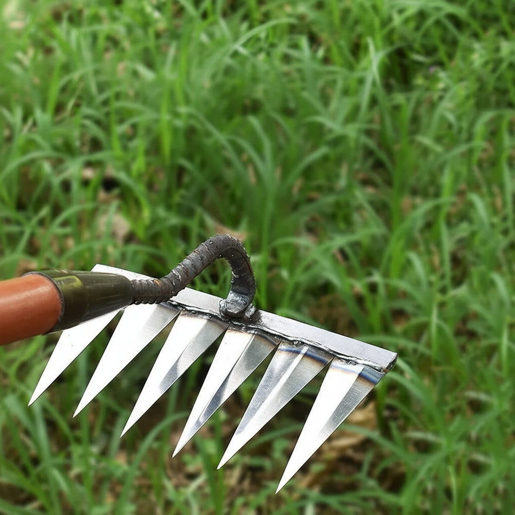 Premium Carbon Steel Garden Weeding Rake - Durable Hand Tool for Effective Weeding and Soil Cultivation