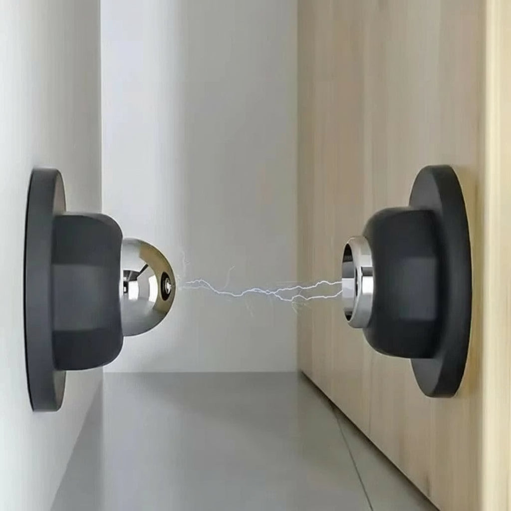Premium Stainless Steel Magnetic Door Stop - Wall Mount Holder for Secure Door Control