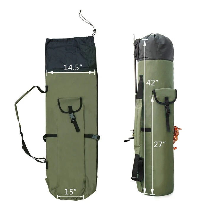 Portable Fishing Gear Bag - Multi-Pocket Rod Storage Organizer for Anglers