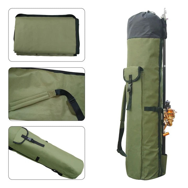 Portable Fishing Gear Bag - Multi-Pocket Rod Storage Organizer for Anglers