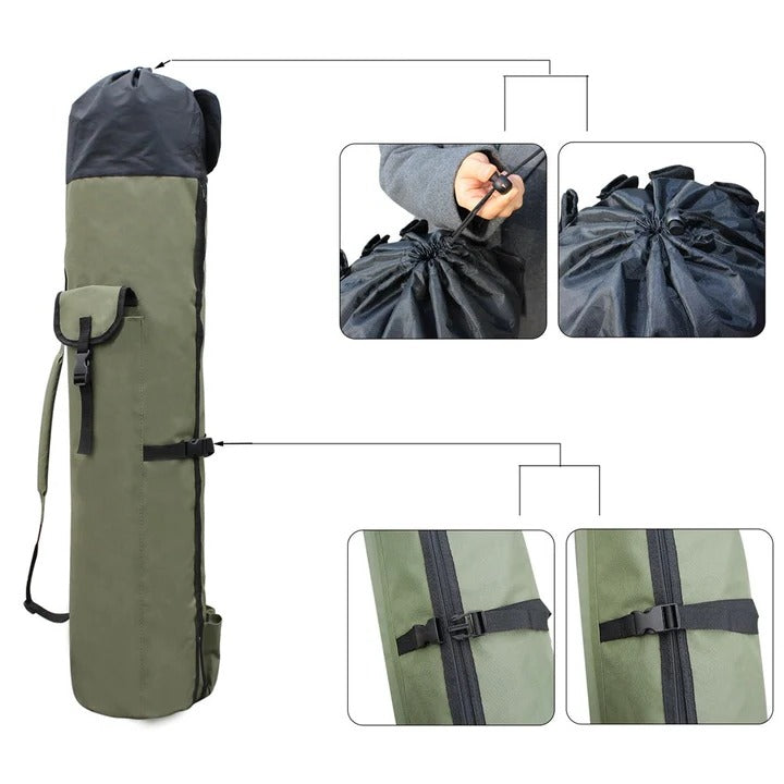 Portable Fishing Gear Bag - Multi-Pocket Rod Storage Organizer for Anglers