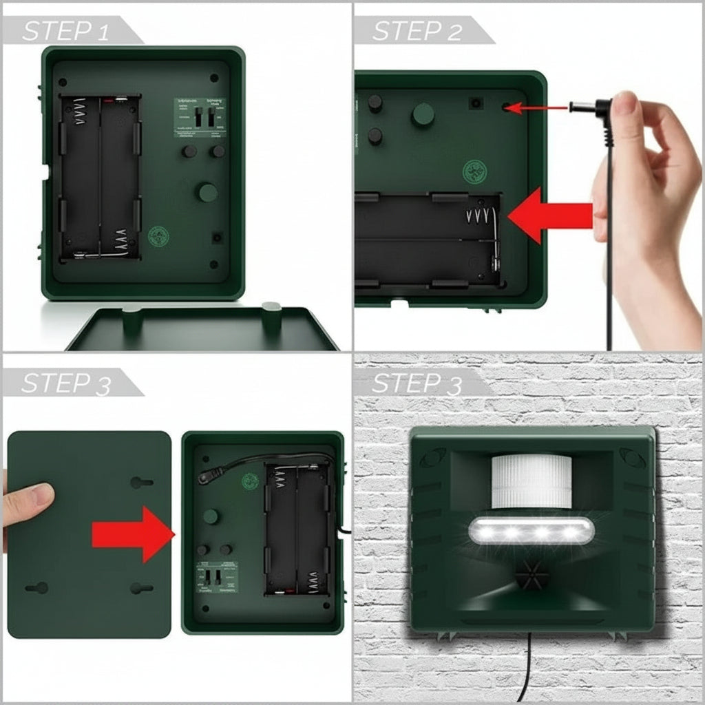 Ultrasonic Pest Control Device - Effective Bird & Woodpecker Repellent for Home & Garden