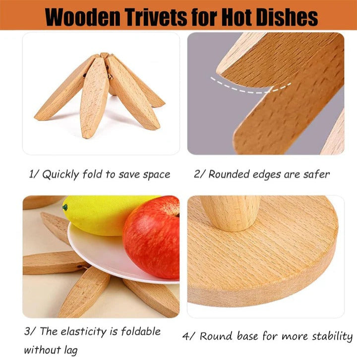 Premium Heat-Resistant Wooden Pot Holder - Durable & Stylish Kitchen Accessory