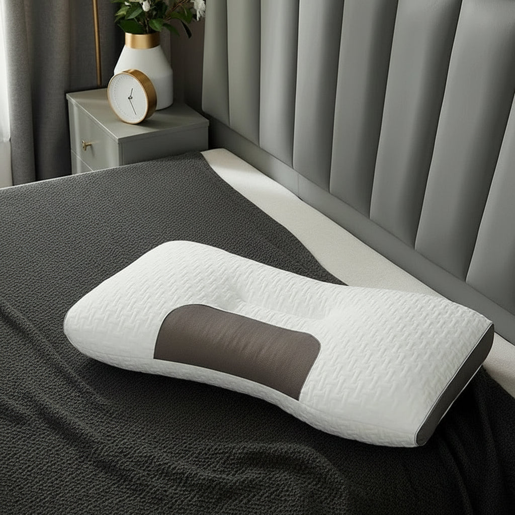 Ergonomic Memory Foam Contour Pillow with Eco-Friendly Soybean Fiber Core for Ultimate Neck Support and Comfort