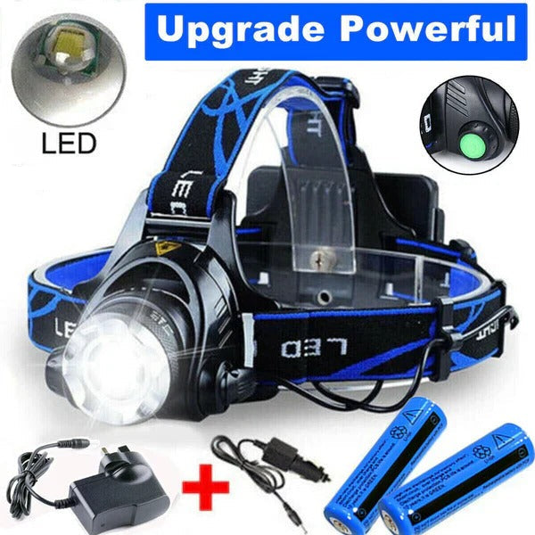 Rechargeable LED Headlamp with Adjustable Beam & Multiple Light Modes - Perfect for Camping, Hiking, and Outdoor Activities