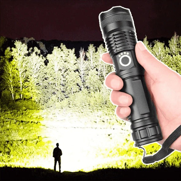 High-Performance XHP50 LED Torch Flashlight - Ultra Bright, Durable & Compact Design