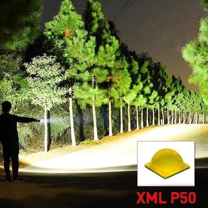 High-Performance XHP50 LED Torch Flashlight - Ultra Bright, Durable & Compact Design