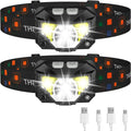 2-Pack Rechargeable Motion Sensor Headlamps - Bright LED, Adjustable Beam, Lightweight & Waterproof