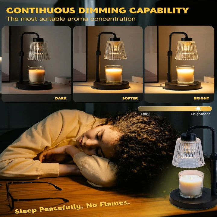 Dimmable Candle Lamp Warmer - Adjustable Heat & Light for Scented Candles | Elegant Home Decor & Relaxation