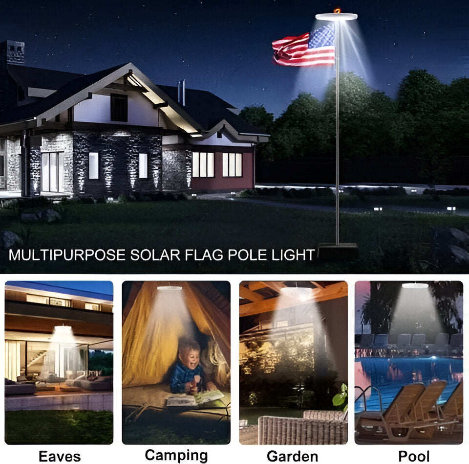 Solar LED Flagpole Light - Bright, Eco-Friendly Illumination for All-Night Visibility