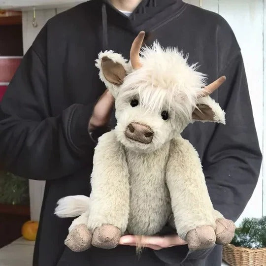 Soft Plush Highland Cow Stuffed Animal - Adorable Cow Figure for Kids & Collectors