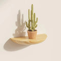 Stylish Half-Round Wooden Floating Wall Shelf - Modern Home Decor & Space Saver