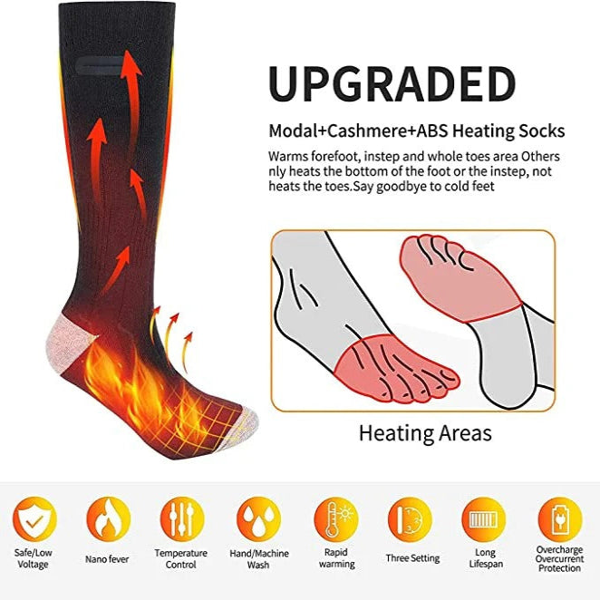 Soft Knit Electric Heated Socks - Cozy Foot Warmers for Ultimate Comfort