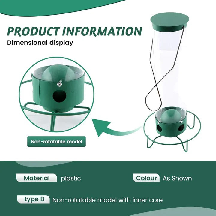 Squirrel-Proof Bird Feeder with Innovative Deterrent Features - Durable, Weather-Resistant Design for Backyard Birds