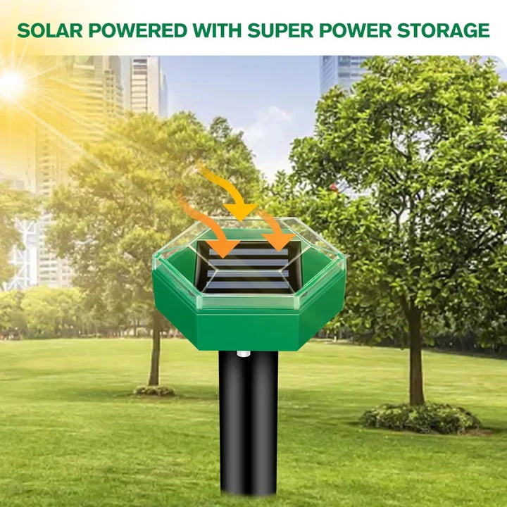 4-Pack Solar Powered Ultrasonic Mole Repellent Devices - Eco-Friendly Pest Control Solution