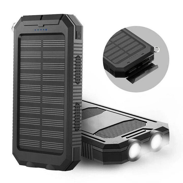 High-Capacity 30,000mAh Outdoor Solar Power Bank - Portable Solar Charger for Camping, Hiking, and Travel