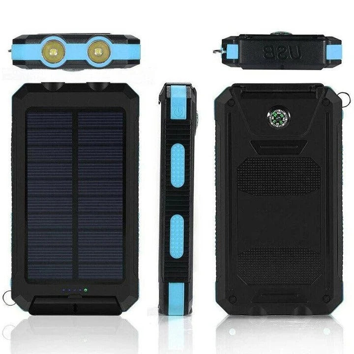 High-Capacity 30,000mAh Outdoor Solar Power Bank - Portable Solar Charger for Camping, Hiking, and Travel