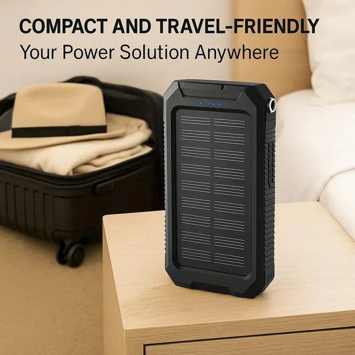 High-Capacity 30,000mAh Outdoor Solar Power Bank - Portable Solar Charger for Camping, Hiking, and Travel