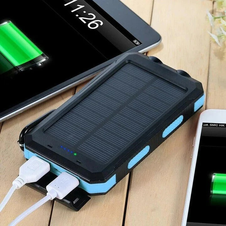 High-Capacity 30,000mAh Outdoor Solar Power Bank - Portable Solar Charger for Camping, Hiking, and Travel
