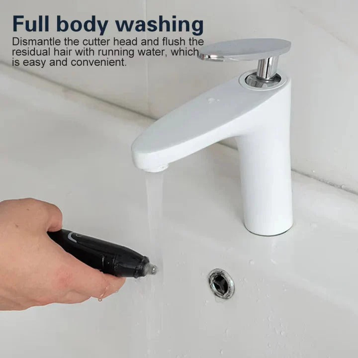 Premium Nose and Ear Hair Trimmer - Waterproof & Washable Head for Easy Cleaning