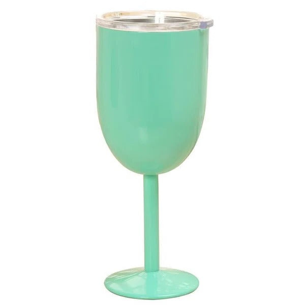 Double-Walled Insulated Stainless Steel Wine Goblet with Lid - Perfect for Outdoor Use & Keeping Drinks Hot or Cold