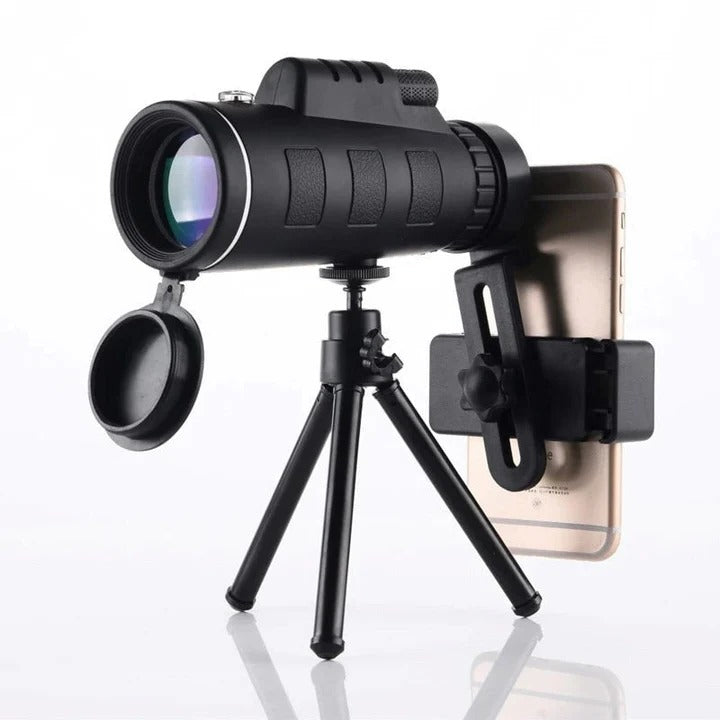 High-Power Monocular Telescope with Adjustable Tripod & Universal Phone Holder - Perfect for Bird Watching, Hiking, and Outdoor Adventures