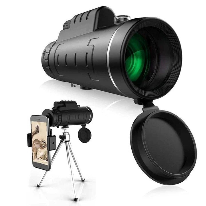 High-Power Monocular Telescope with Adjustable Tripod & Universal Phone Holder - Perfect for Bird Watching, Hiking, and Outdoor Adventures