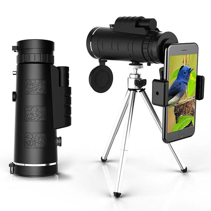 High-Power Monocular Telescope with Adjustable Tripod & Universal Phone Holder - Perfect for Bird Watching, Hiking, and Outdoor Adventures
