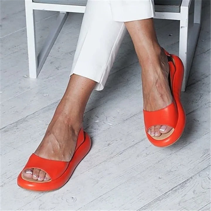 Comfortable Slip-On Sandals with Open Toe & Stretchy Elastic Band - Perfect for Summer