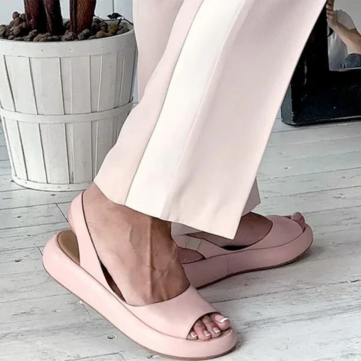 Comfortable Slip-On Sandals with Open Toe & Stretchy Elastic Band - Perfect for Summer