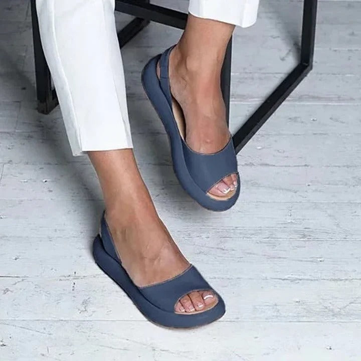 Comfortable Slip-On Sandals with Open Toe & Stretchy Elastic Band - Perfect for Summer