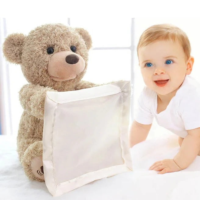 Peek-A-Boo Teddy Bear Plush Toy - Interactive Cuddly Stuffed Animal for Kids - Perfect Gift for Babies and Toddlers