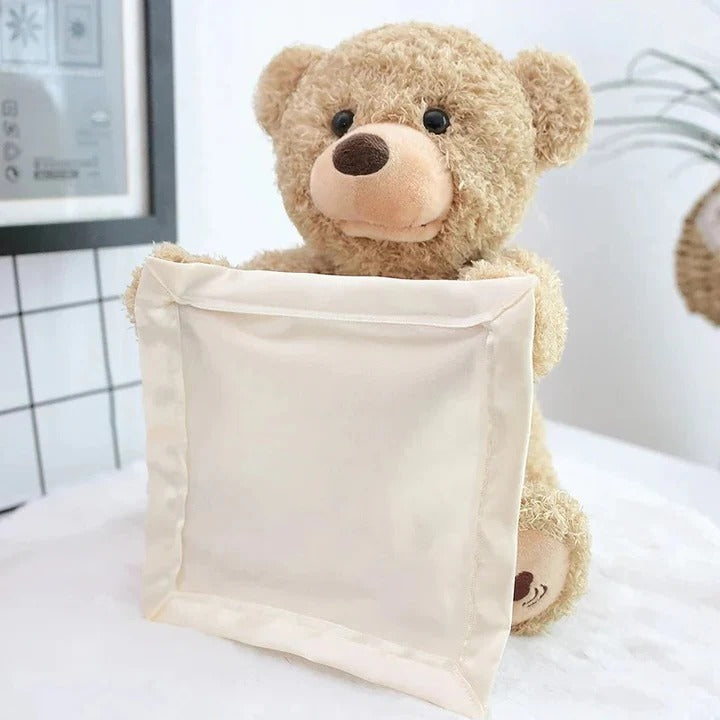 Peek-A-Boo Teddy Bear Plush Toy - Interactive Cuddly Stuffed Animal for Kids - Perfect Gift for Babies and Toddlers
