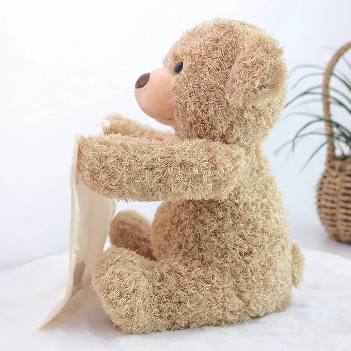 Peek-A-Boo Teddy Bear Plush Toy - Interactive Cuddly Stuffed Animal for Kids - Perfect Gift for Babies and Toddlers