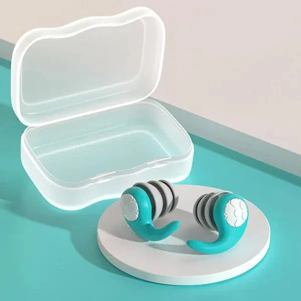 Premium Reusable Silicone Earplugs with Convenient Storage Case - Noise Reduction for Sleep, Travel, and Concerts