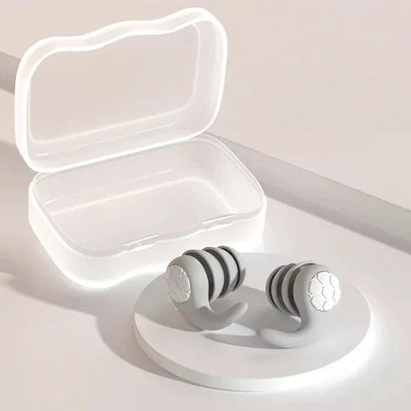 Premium Reusable Silicone Earplugs with Convenient Storage Case - Noise Reduction for Sleep, Travel, and Concerts