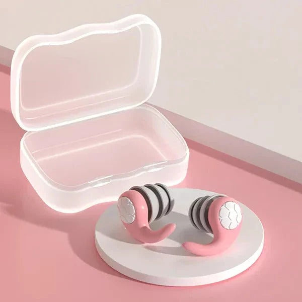 Premium Reusable Silicone Earplugs with Convenient Storage Case - Noise Reduction for Sleep, Travel, and Concerts