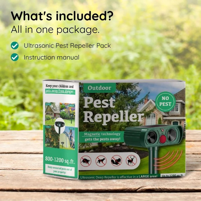 Motion-Activated Solar Ultrasonic Armadillo Deterrent - Eco-Friendly Outdoor Pest Control Device