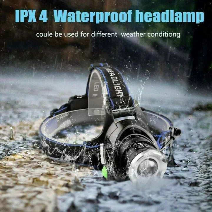 Rechargeable LED Headlamp with Adjustable Brightness - Perfect for Camping, Hiking, and Outdoor Activities