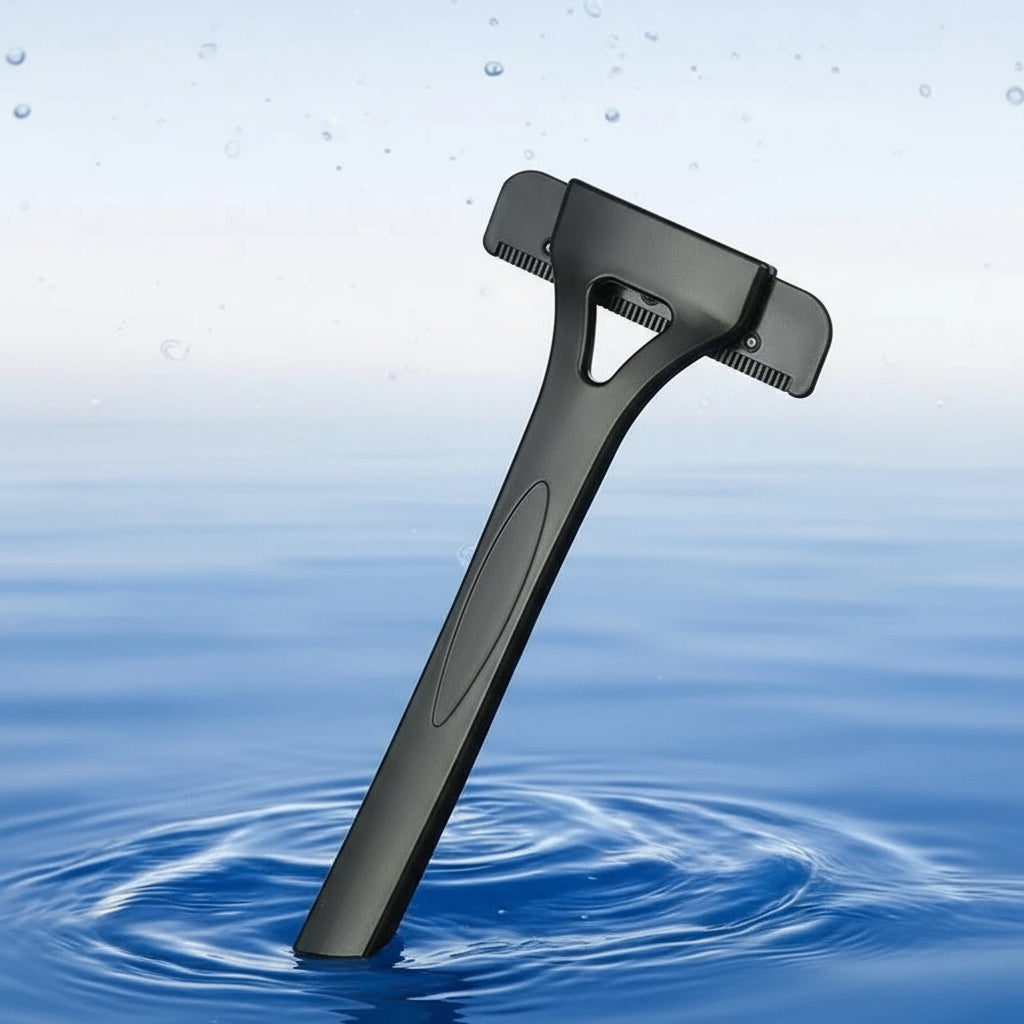 Men's Dual Blade Back Shaver - Manual Groomer with Ergonomic Folding Handle for Effortless Grooming