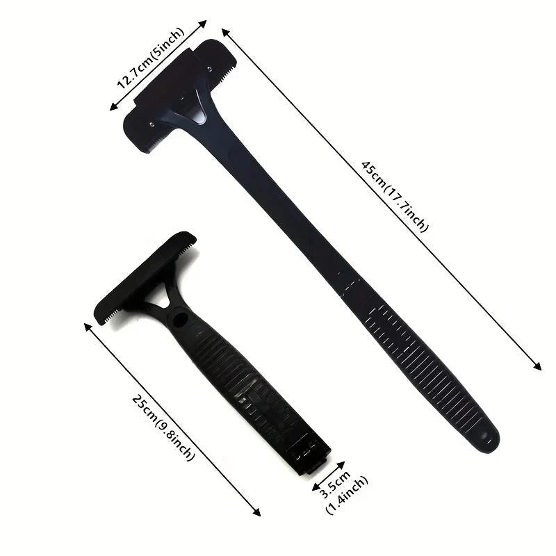 Men's Dual Blade Back Shaver - Manual Groomer with Ergonomic Folding Handle for Effortless Grooming
