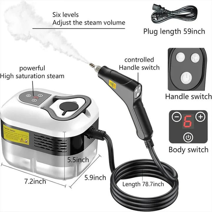 Premium Steam Cleaning Device with Multiple Nozzles & Heat-Resistant Gloves – Powerful, Versatile & Safe for All Surfaces