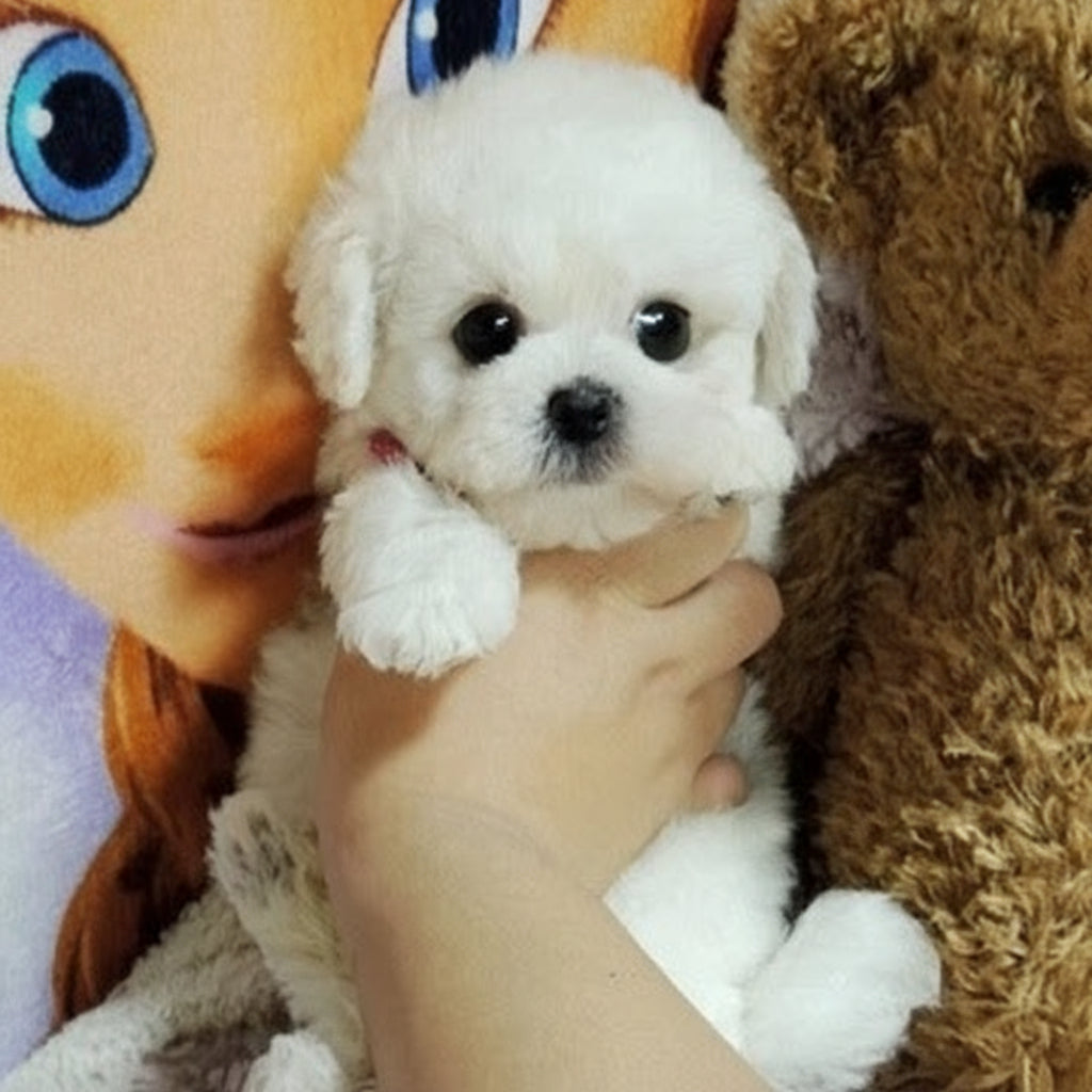 Soft Weighted Puppy Plush Toy - Realistic Synthetic Fur for Cuddly Comfort