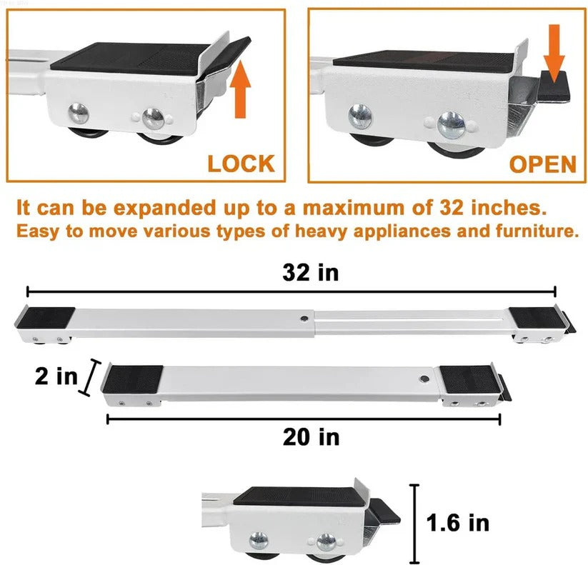 Adjustable Appliance Roller Platform with Heavy-Duty Wheeled Base for Easy Mobility