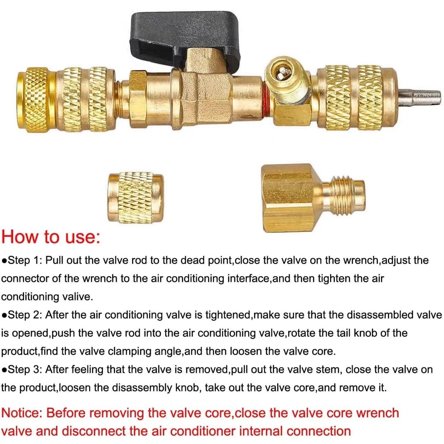 Dual Size HVAC Valve Tool - Core Installer & Extractor for Efficient HVAC Maintenance