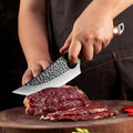 Premium Carbon Steel Utility Kitchen Knife with Ergonomic Wooden Handle - Versatile Chef's Tool for Precision Cutting and Food Preparation