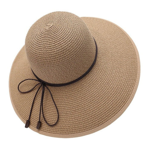 Adjustable Women's Wide Brim Hat - Foldable & Stylish Sun Protection